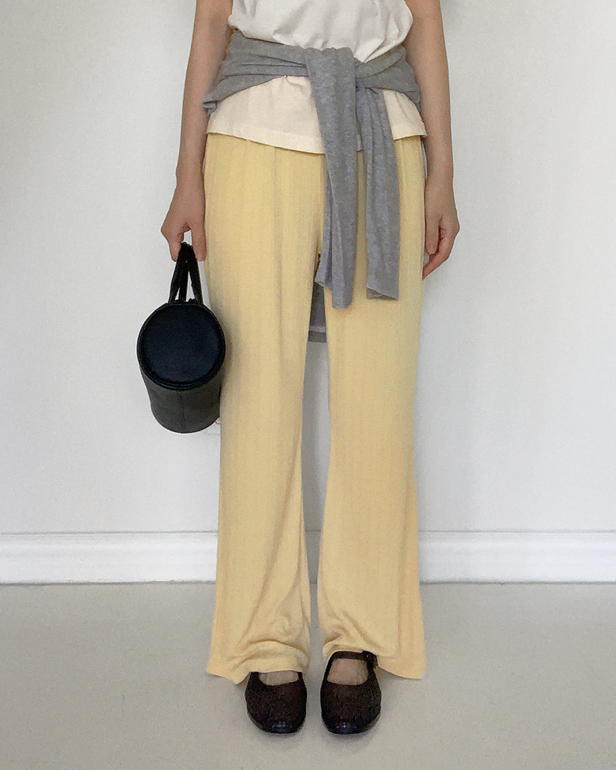 easy flow rib pants (yellow)