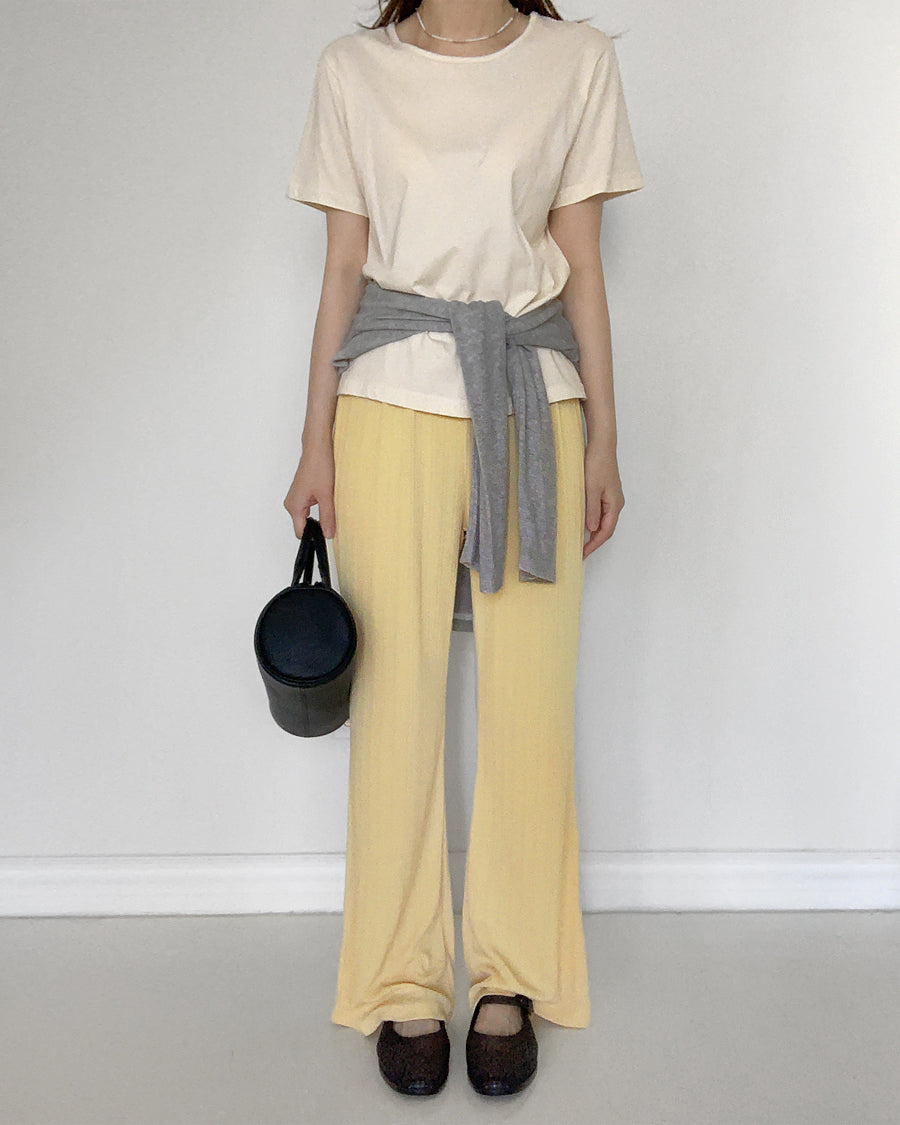 easy flow rib pants (yellow)