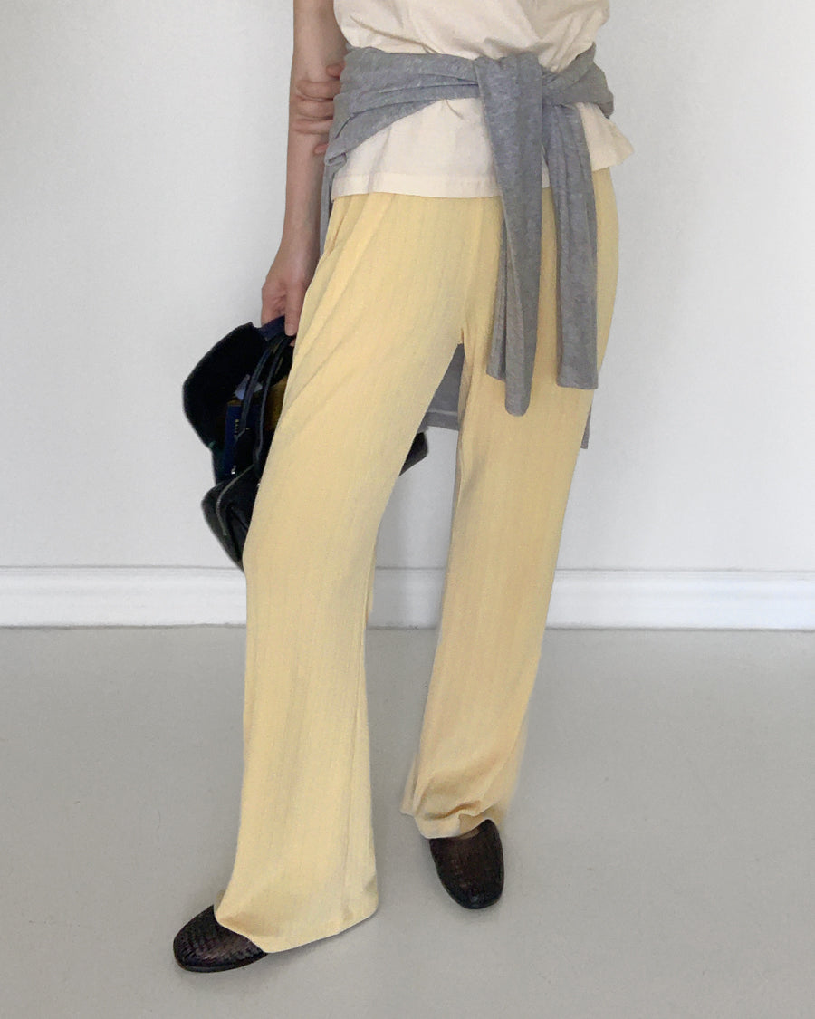 easy flow rib pants (yellow)