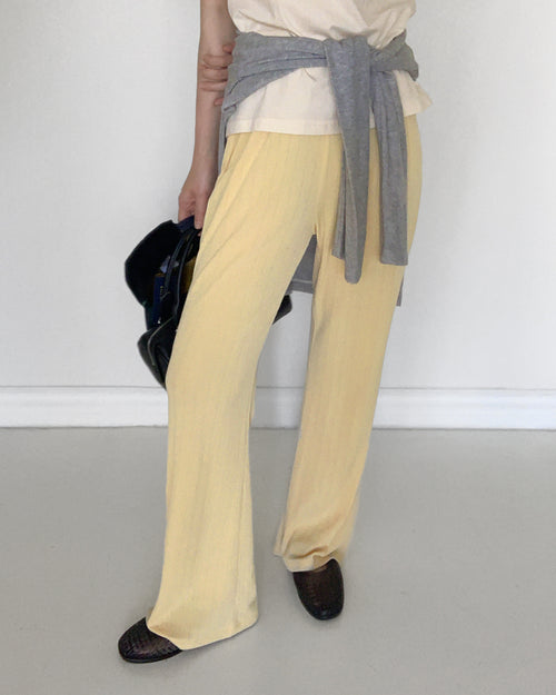 easy flow rib pants (yellow)