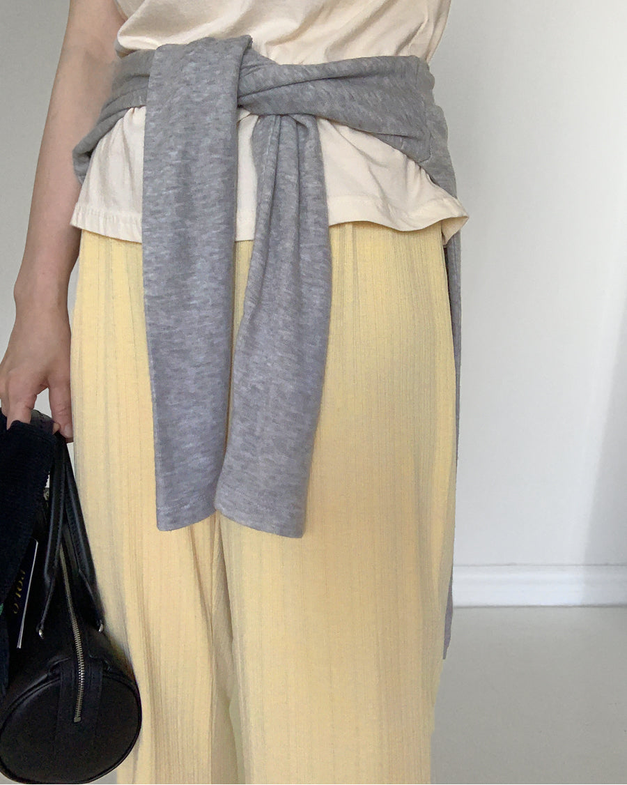 easy flow rib pants (yellow)
