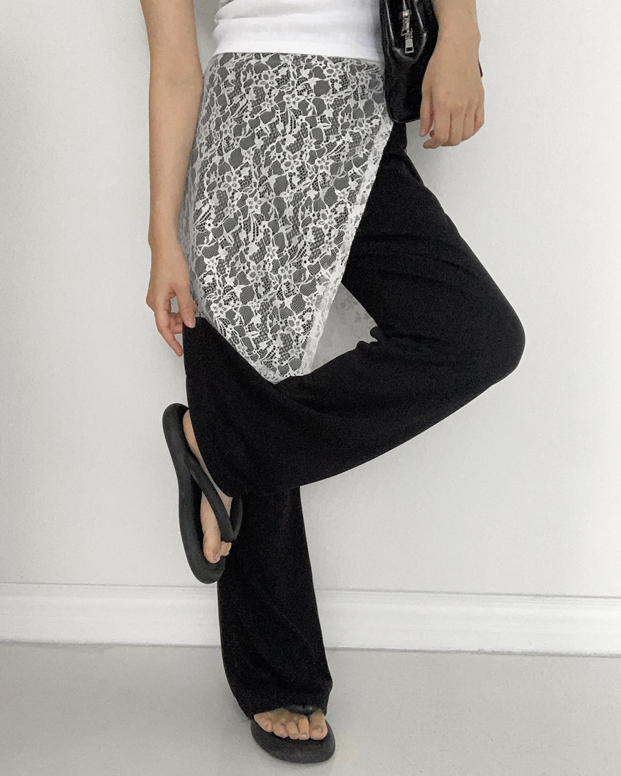 easy flow rib pants (black)