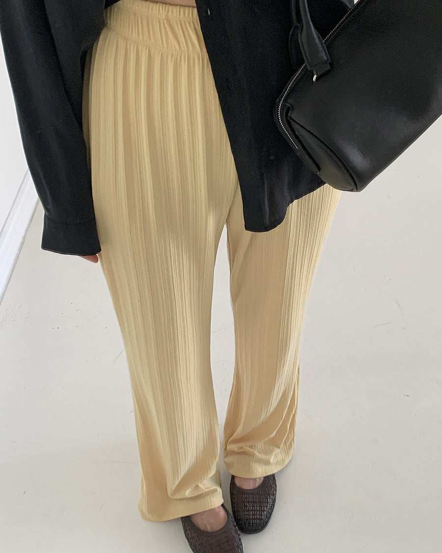 easy flow rib pants (yellow)