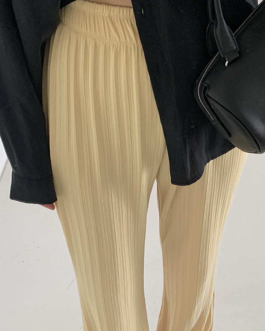 easy flow rib pants (yellow)