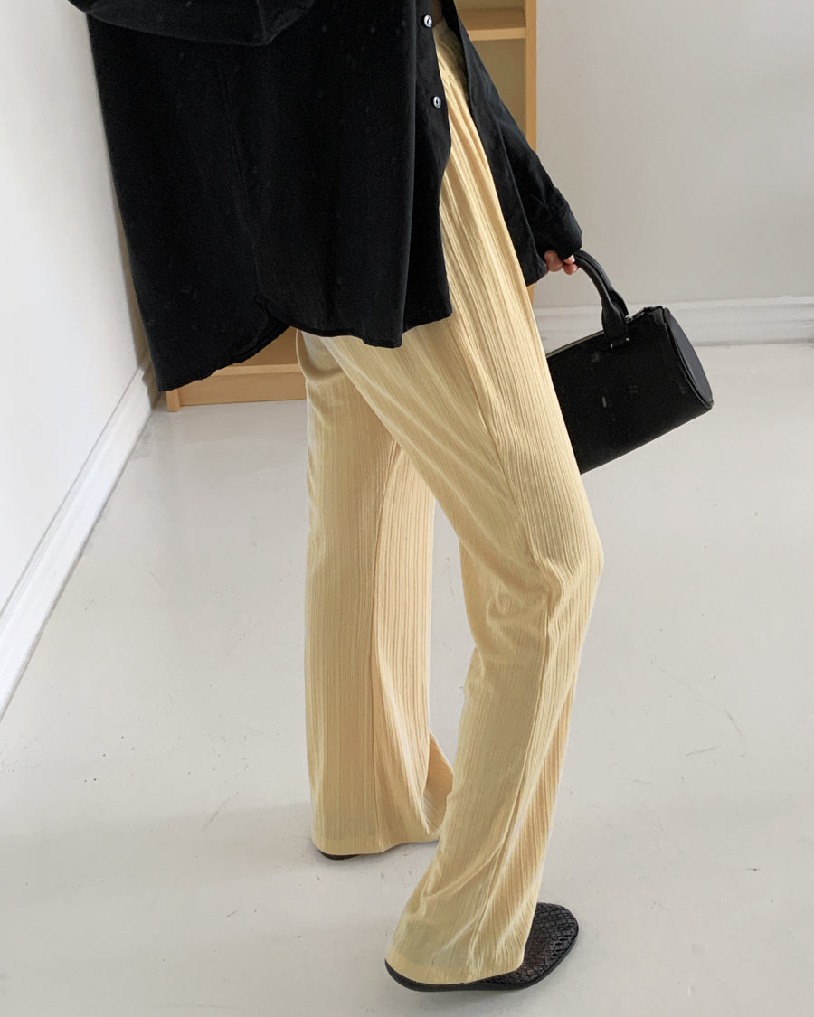 easy flow rib pants (yellow)
