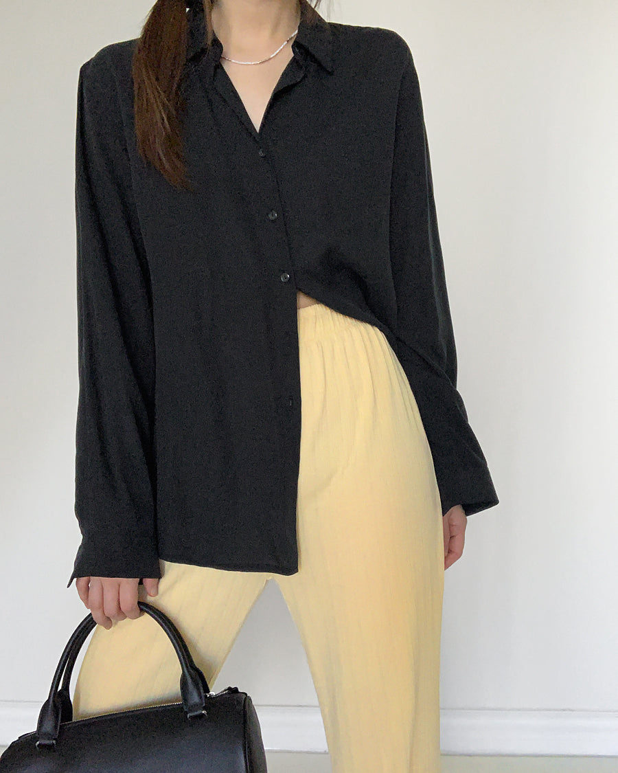easy flow rib pants (yellow)