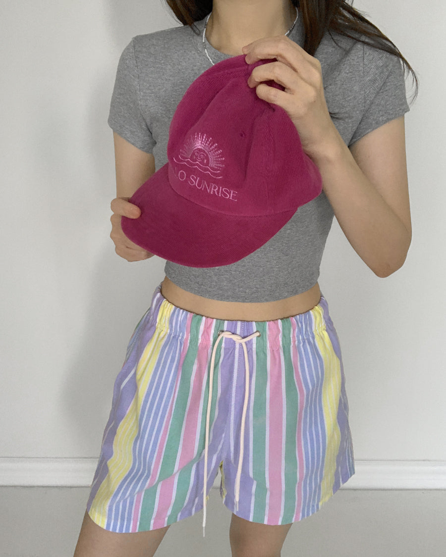 Pastel Stripe Cotton Lounge Shorts